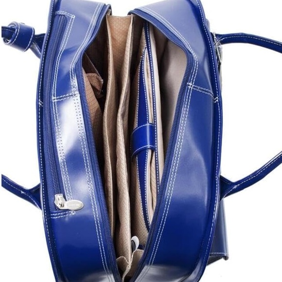 McKlein Sleek Navy Women's Laptop Bag PRELOVED - Picture 2 of 6